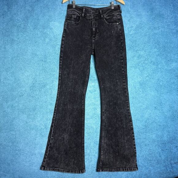 KanCan Jeans Womans Size 11/29 Bell Bottom Black Wide Ankle 30x32 - Picture 1 of 16